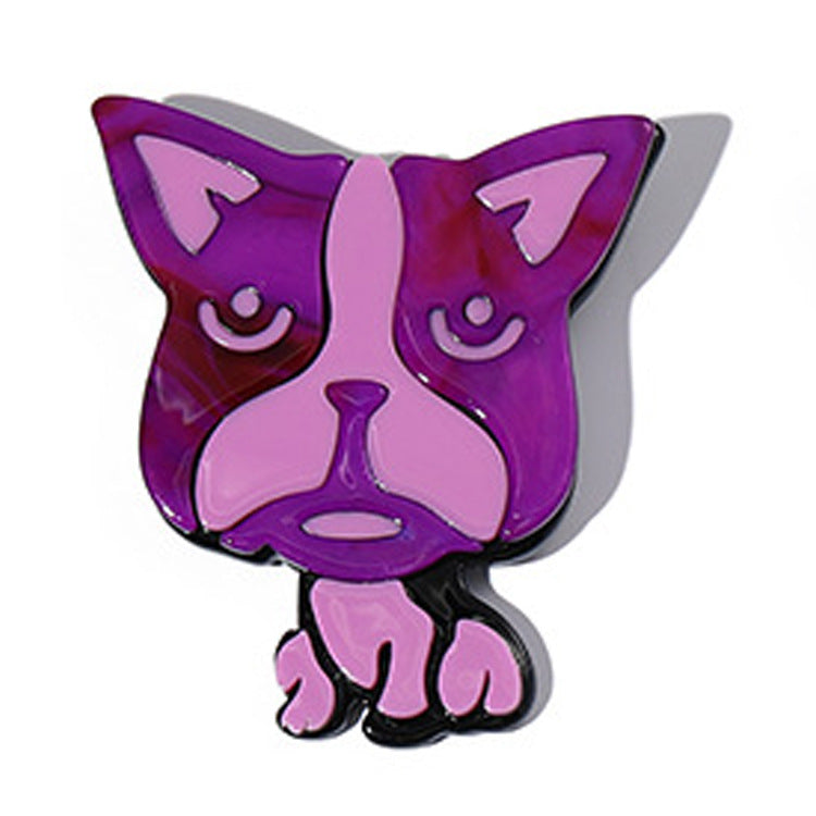 Pin De Acrílico Con Diseño De Perro En Color Azul Oscuro