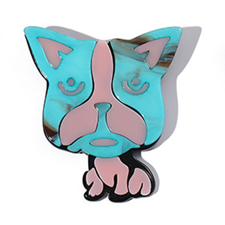 Pin De Acrílico Con Diseño De Perro En Color Azul Oscuro