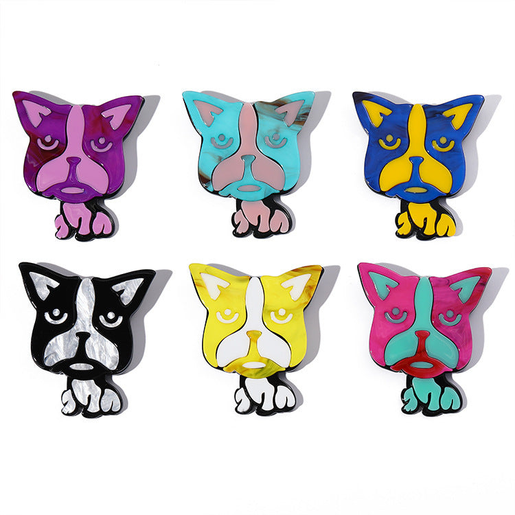 Pin De Acrílico Con Diseño De Perro En Color Azul Oscuro