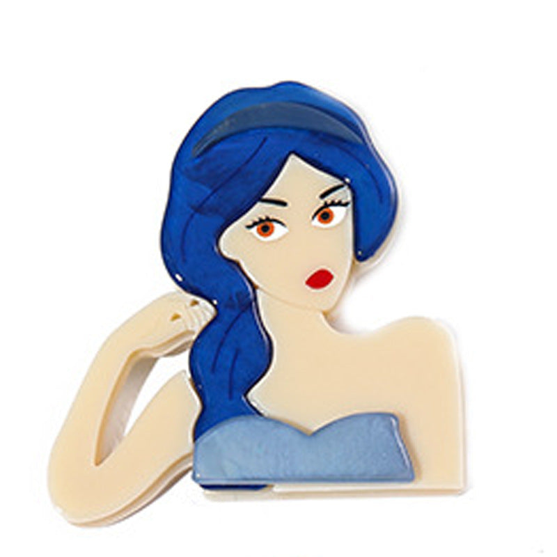 Pin De Yakli Con Diseño Resumen En Azul Oscuro, Accesorio Elegante Y Distintivo