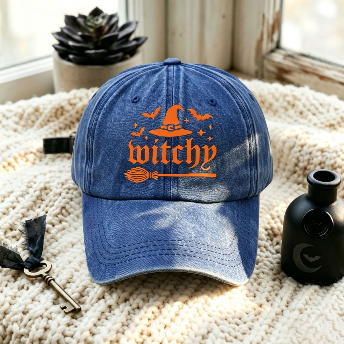 Gorra De Béisbol Para Adultos Con Patrón De Halloween, Visera Curva, Protección UV Y Algodón
