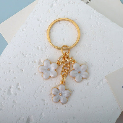 Llaveros De Epoxy Con Patrón De Flores En Zinc, Colgante Lindo Para Decoración