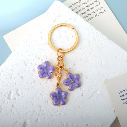 Llaveros De Epoxy Con Patrón De Flores En Zinc, Colgante Lindo Para Decoración