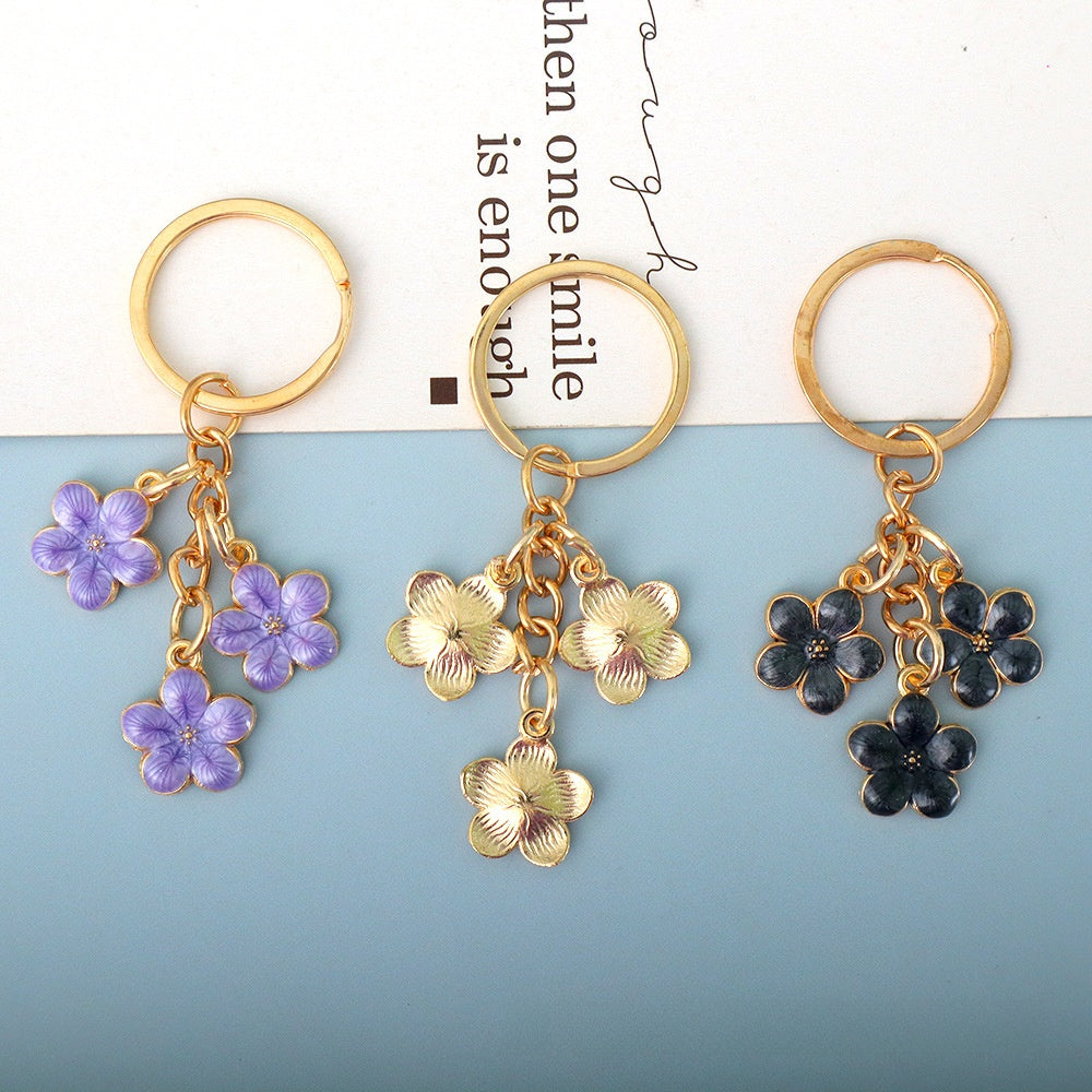 Llaveros De Epoxy Con Patrón De Flores En Zinc, Colgante Lindo Para Decoración