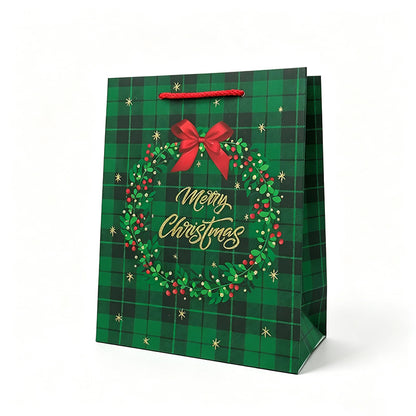Bolsas De Regalo De Papel Para Navidad En Color Oro, Ideales Para Fiestas Navideñas