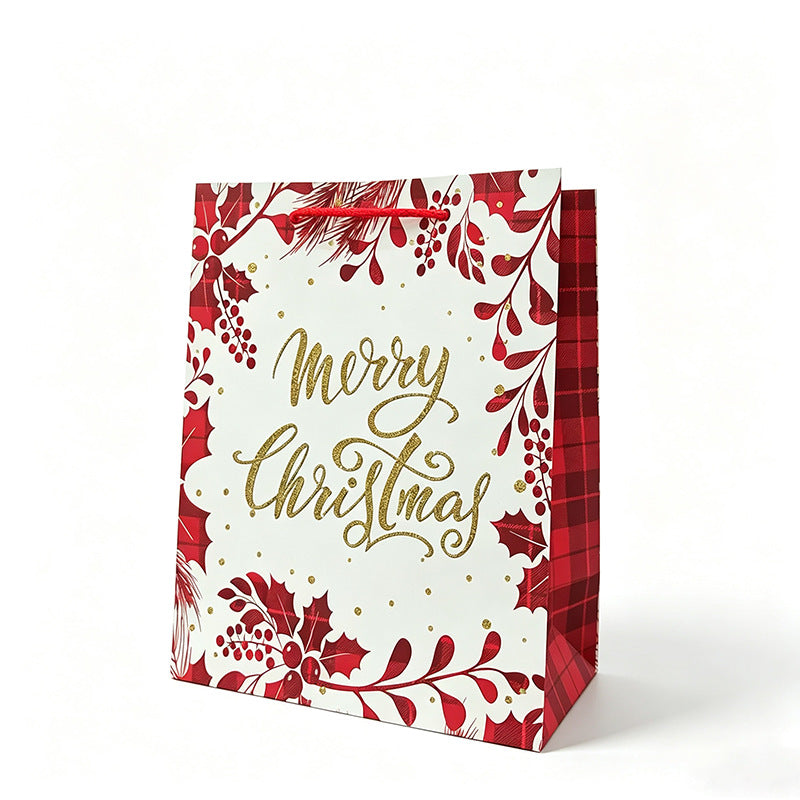 Bolsas De Regalo De Papel Para Navidad En Color Oro, Ideales Para Fiestas Navideñas