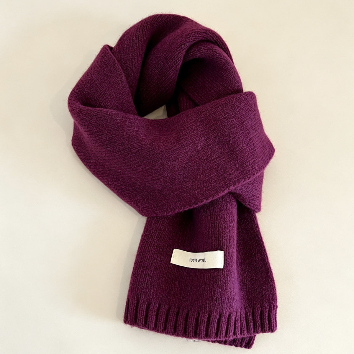 Bufanda De Lana Para Mujer En Patrón Cuadrilátero, Disponible En Rojo Para Invierno