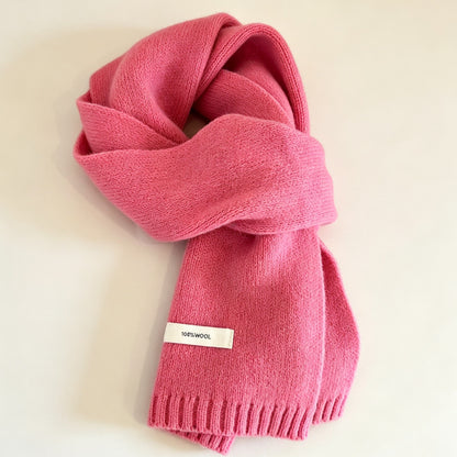 Bufanda De Lana Para Mujer En Patrón Cuadrilátero, Disponible En Rojo Para Invierno