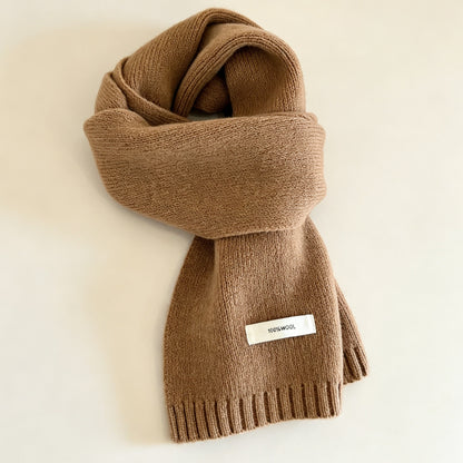 Bufanda De Lana Para Mujer En Patrón Cuadrilátero, Disponible En Rojo Para Invierno