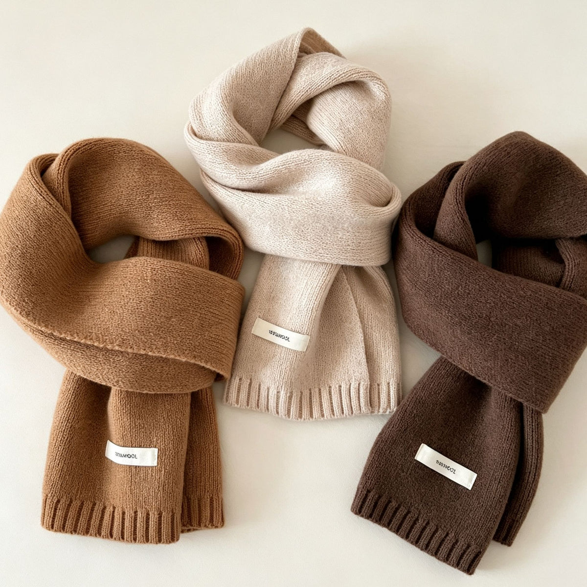 Bufanda De Lana Para Mujer En Patrón Cuadrilátero, Disponible En Rojo Para Invierno