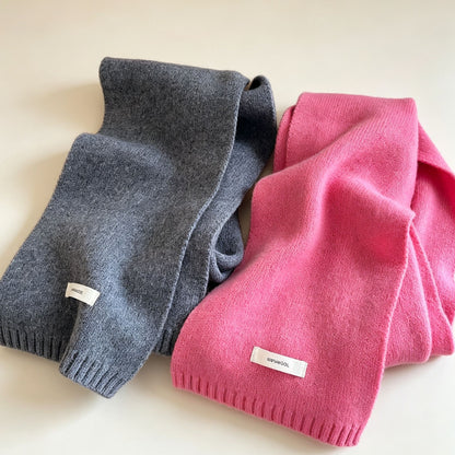 Bufanda De Lana Para Mujer En Patrón Cuadrilátero, Disponible En Rojo Para Invierno