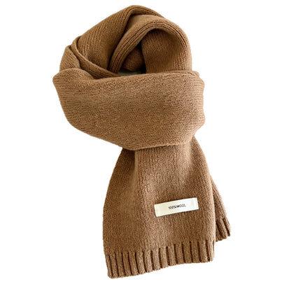 Bufanda De Lana Para Mujer En Patrón Cuadrilátero, Disponible En Rojo Para Invierno
