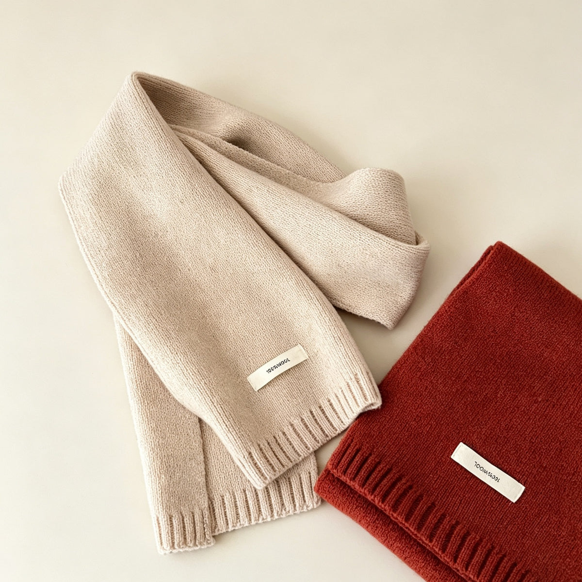 Bufanda De Lana Para Mujer En Patrón Cuadrilátero, Disponible En Rojo Para Invierno