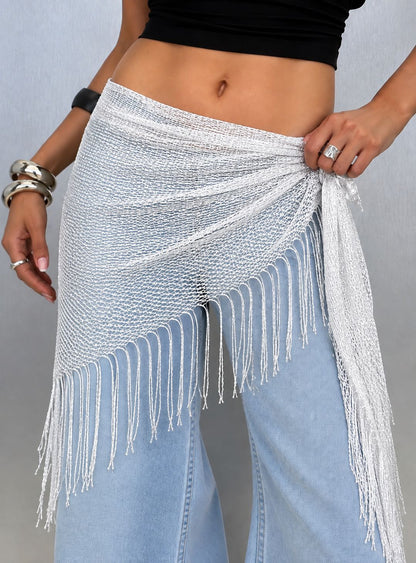 Bufanda Triangular Para Mujer Con Patrón De Borla En Color Oro, Ideal Para Primavera