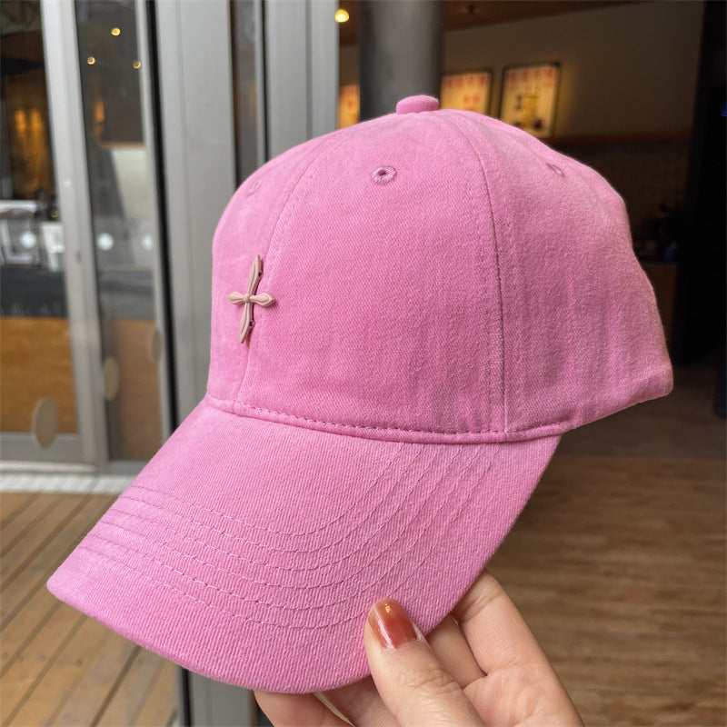 Gorra De Béisbol Para Mujer En Algodón, Estilo Casual Con Visera Curva Y Diseño De Color Sólido, Respirable Y Cómoda