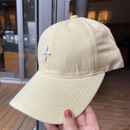 Gorra De Béisbol Para Mujer En Algodón, Estilo Casual Con Visera Curva Y Diseño De Color Sólido, Respirable Y Cómoda