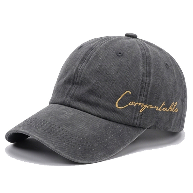 Gorra De Béisbol Para Mujer Estilo Vintage Con Visera Curva, Protección UV, En Algodón Con Diseño De Letra
