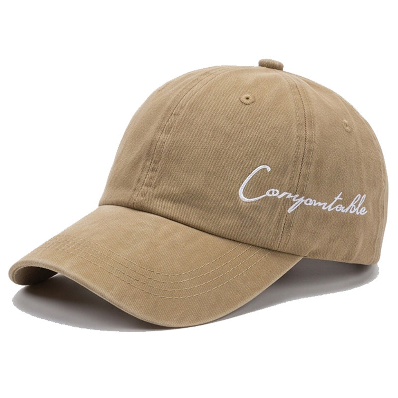 Gorra De Béisbol Para Mujer Estilo Vintage Con Visera Curva, Protección UV, En Algodón Con Diseño De Letra