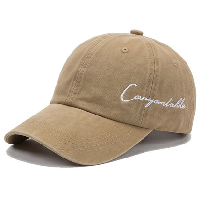 Gorra De Béisbol Para Mujer Estilo Vintage Con Visera Curva, Protección UV, En Algodón Con Diseño De Letra