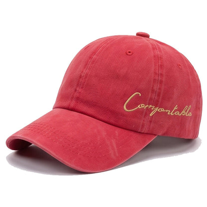 Gorra De Béisbol Para Mujer Estilo Vintage Con Visera Curva, Protección UV, En Algodón Con Diseño De Letra
