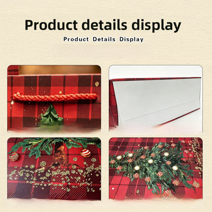 Bolsas De Regalo De Papel Para Navidad En Color Oro, Ideales Para Fiestas Navideñas