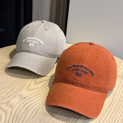 Gorra De Béisbol Unisex De Algodón Con Letra, Estilo Simple Y Ala Corta, Respirable Para Adulto