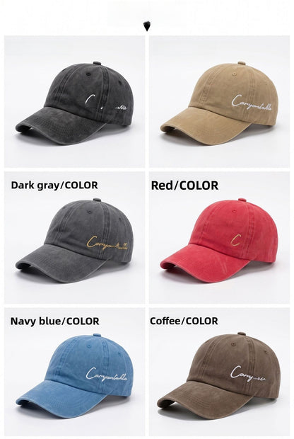 Gorra De Béisbol Para Mujer Estilo Vintage Con Visera Curva, Protección UV, En Algodón Con Diseño De Letra
