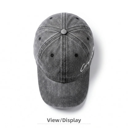 Gorra De Béisbol Para Mujer Estilo Vintage Con Visera Curva, Protección UV, En Algodón Con Diseño De Letra