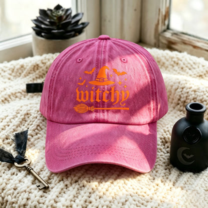 Gorra De Béisbol Para Adultos Con Patrón De Halloween, Visera Curva, Protección UV Y Algodón