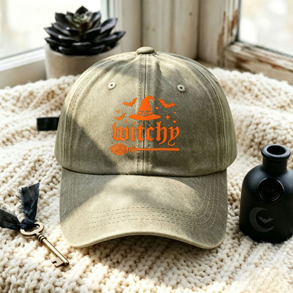 Gorra De Béisbol Para Adultos Con Patrón De Halloween, Visera Curva, Protección UV Y Algodón