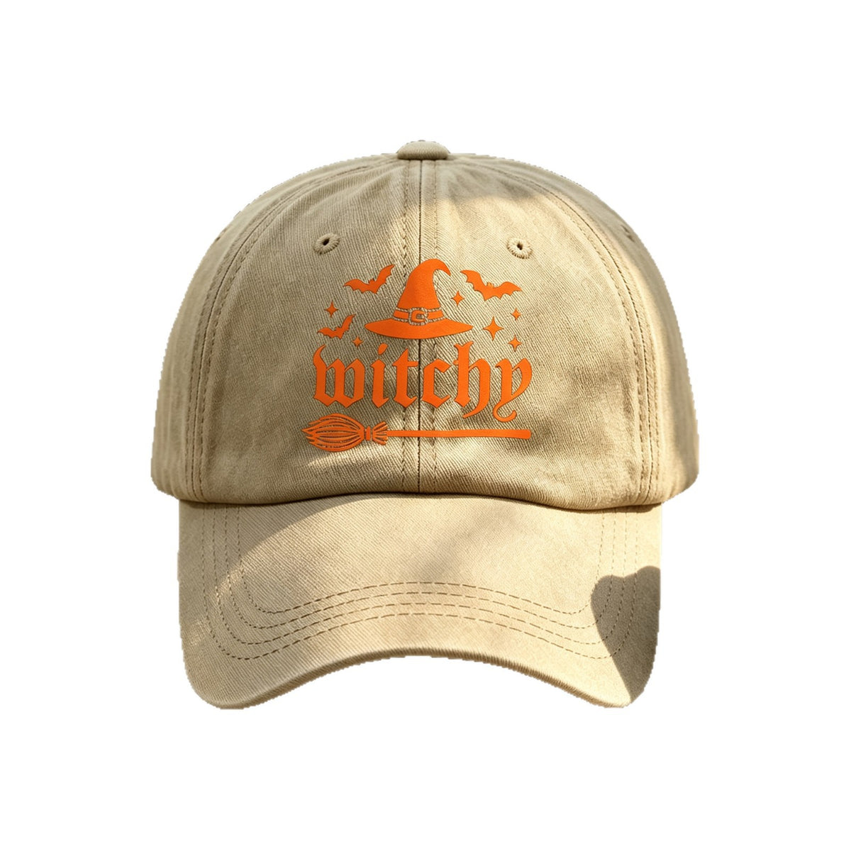 Gorra De Béisbol Para Adultos Con Patrón De Halloween, Visera Curva, Protección UV Y Algodón