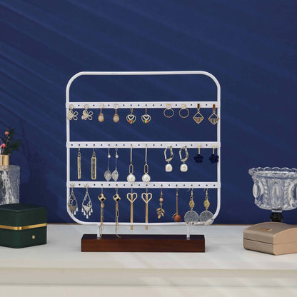 Soporte De Exhibición De Pendientes De Metal En Estilo Moderno, Disponible En Color Blanco Para Joyería