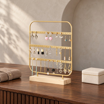 Soporte De Exhibición De Pendientes De Metal En Estilo Moderno, Disponible En Color Blanco Para Joyería