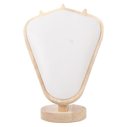 Soporte De Exhibición De Collar En Madera Maciza Con Acabado En Blanco Y Diseño De Empalme