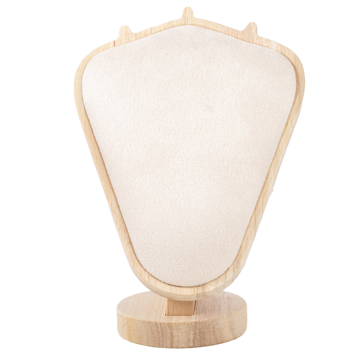 Soporte De Exhibición De Collar En Madera Maciza Con Acabado En Blanco Y Diseño De Empalme