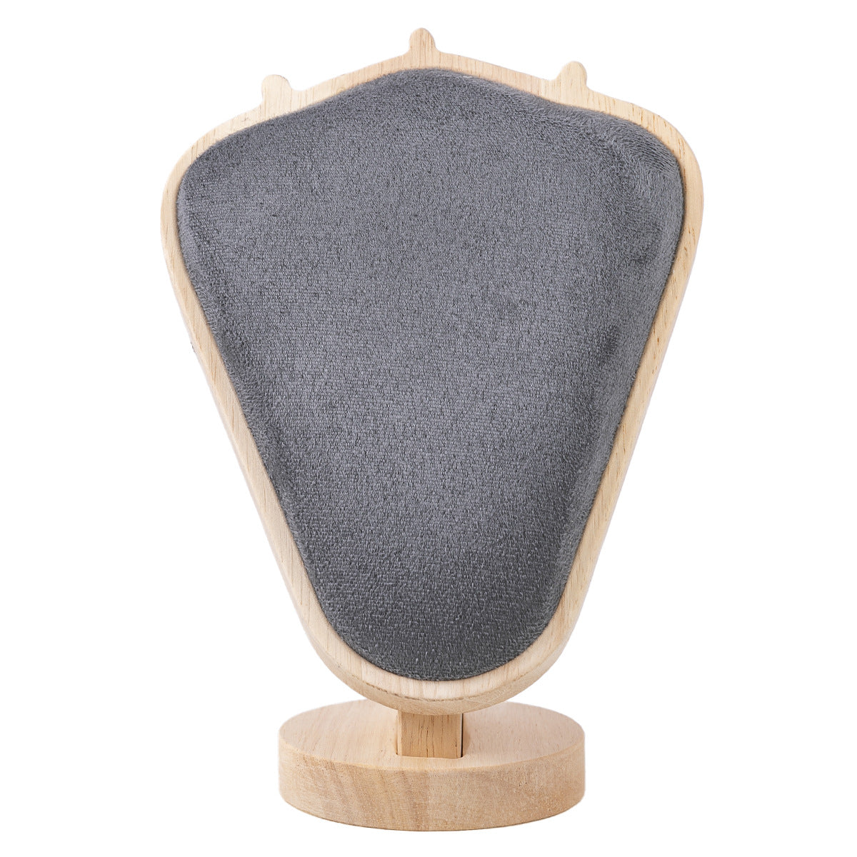 Soporte De Exhibición De Collar En Madera Maciza Con Acabado En Blanco Y Diseño De Empalme