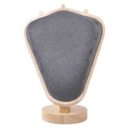 Soporte De Exhibición De Collar En Madera Maciza Con Acabado En Blanco Y Diseño De Empalme