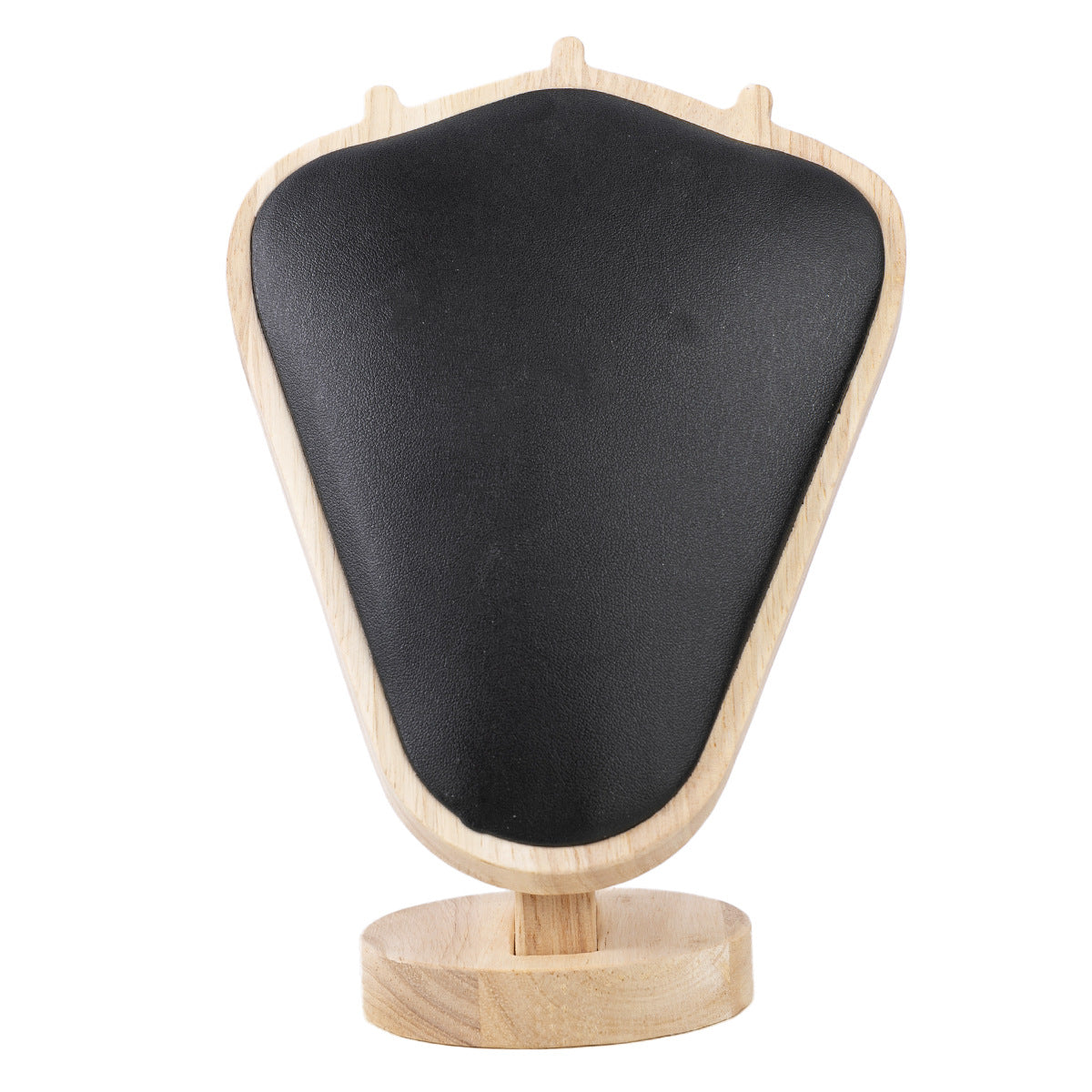 Soporte De Exhibición De Collar En Madera Maciza Con Acabado En Blanco Y Diseño De Empalme