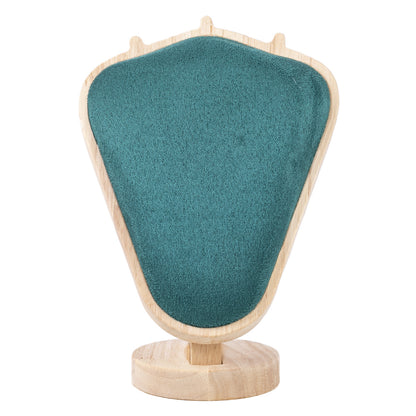 Soporte De Exhibición De Collar En Madera Maciza Con Acabado En Blanco Y Diseño De Empalme