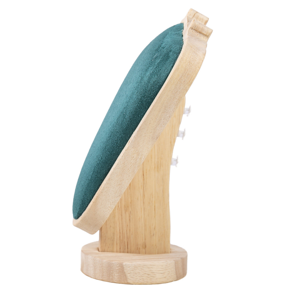 Soporte De Exhibición De Collar En Madera Maciza Con Acabado En Blanco Y Diseño De Empalme