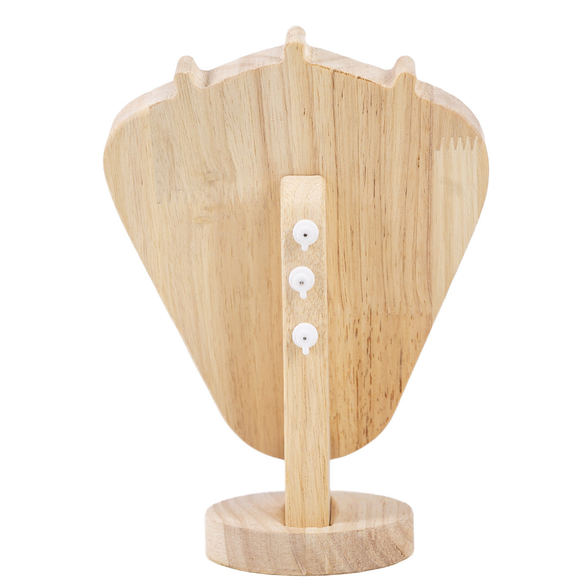Soporte De Exhibición De Collar En Madera Maciza Con Acabado En Blanco Y Diseño De Empalme
