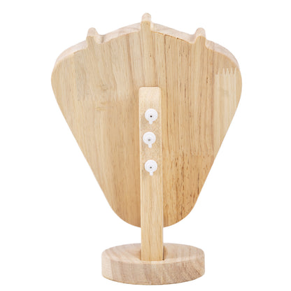 Soporte De Exhibición De Collar En Madera Maciza Con Acabado En Blanco Y Diseño De Empalme