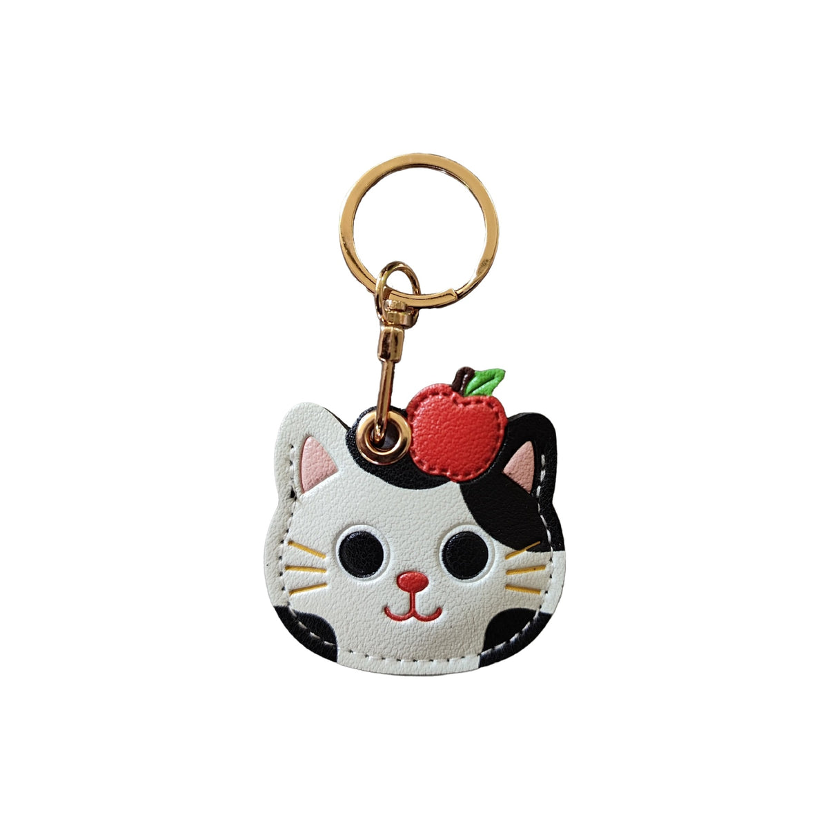 Llaveros Para Navidad Con Amuletos Para Bolsos En Gris Con Diseño De Gato, Fabricados En Cuero Sintético
