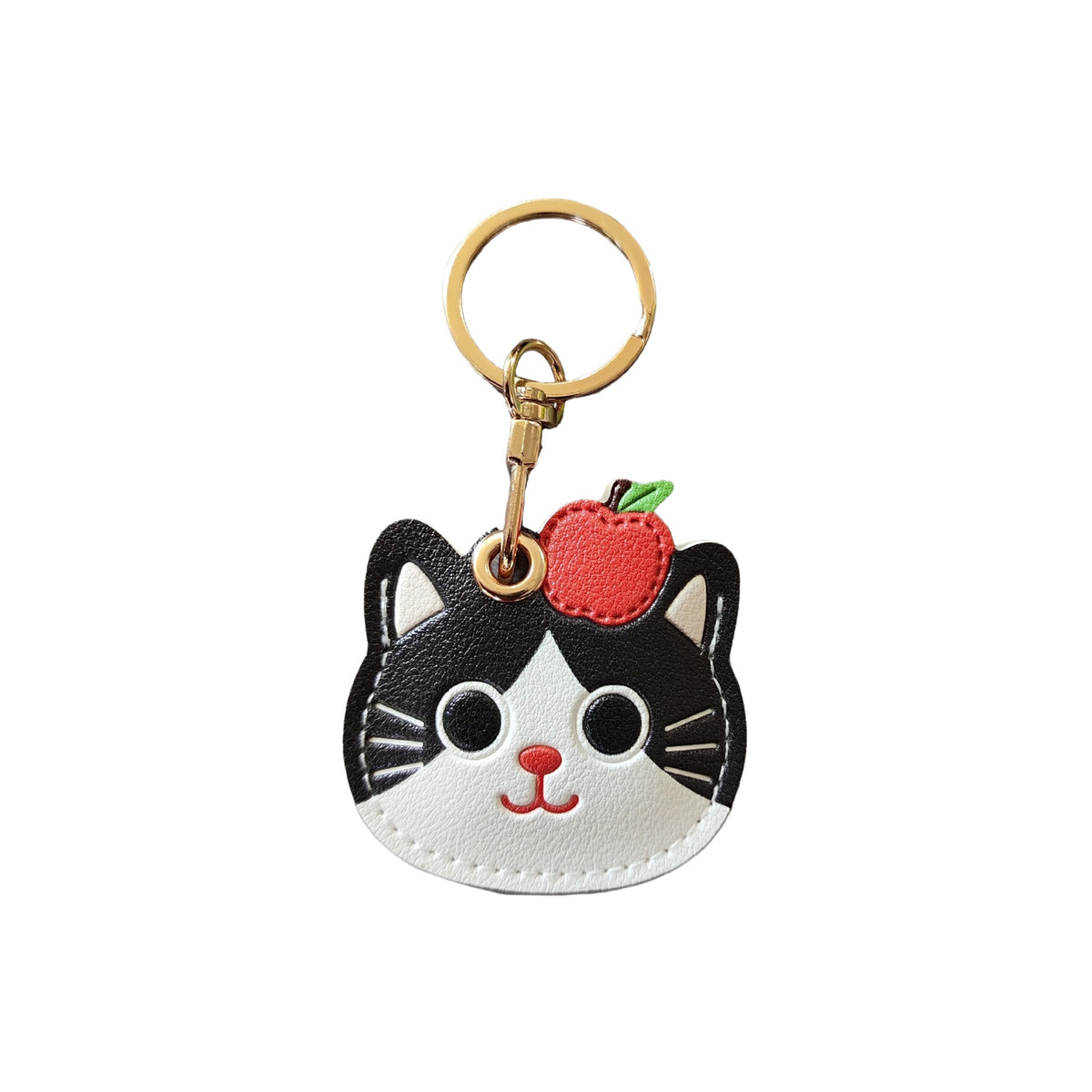 Llaveros Para Navidad Con Amuletos Para Bolsos En Gris Con Diseño De Gato, Fabricados En Cuero Sintético