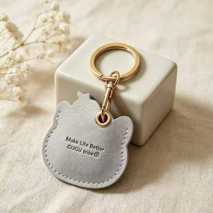 Llaveros Para Navidad Con Amuletos Para Bolsos En Gris Con Diseño De Gato, Fabricados En Cuero Sintético