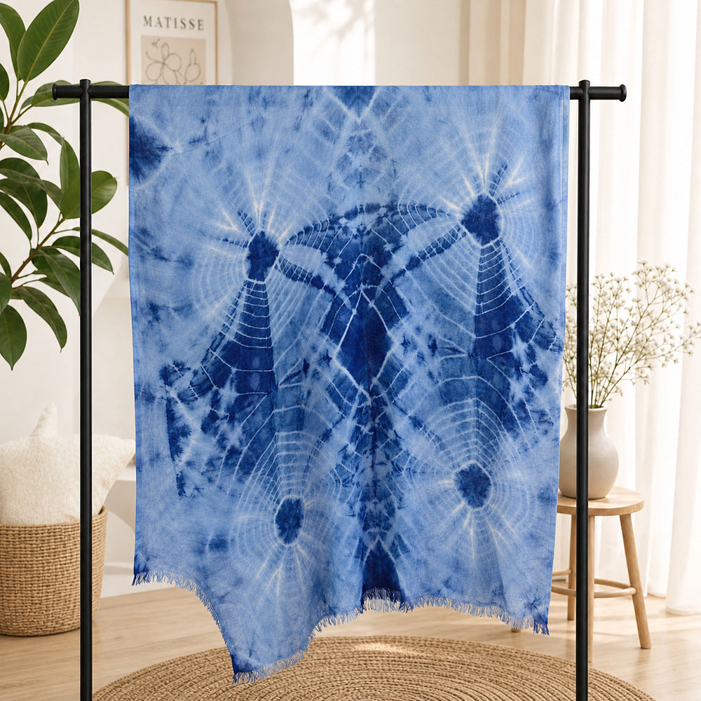 Bufanda De Rayón Con Estampado Tie-dye, Un Accesorio Ligero Y Elegante, Perfecto Para Cualquier Época Del Año.