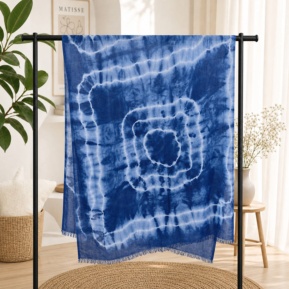 Bufanda De Rayón Con Estampado Tie-dye, Un Accesorio Ligero Y Elegante, Perfecto Para Cualquier Época Del Año.