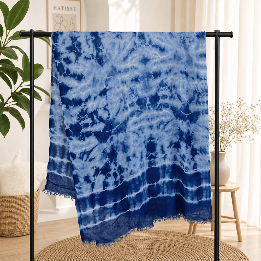 Bufanda De Rayón Con Estampado Tie-dye, Un Accesorio Ligero Y Elegante, Perfecto Para Cualquier Época Del Año.