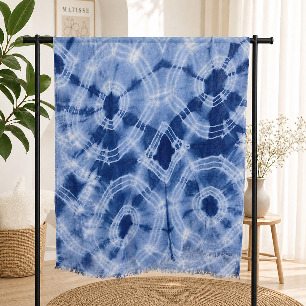 Bufanda De Rayón Con Estampado Tie-dye, Un Accesorio Ligero Y Elegante, Perfecto Para Cualquier Época Del Año.