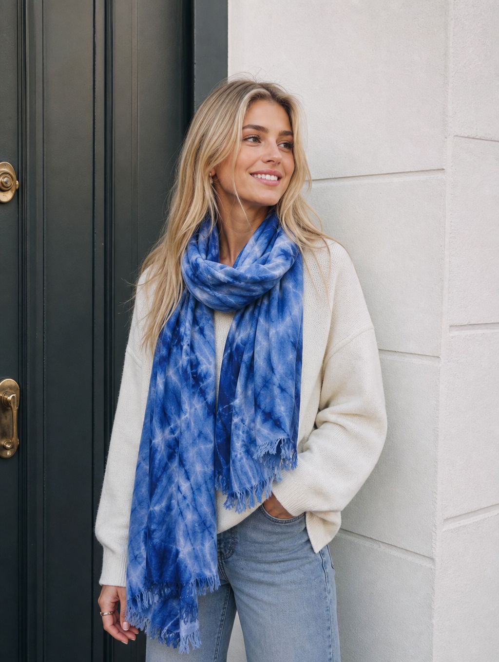 Bufanda De Rayón Con Estampado Tie-dye, Un Accesorio Ligero Y Elegante, Perfecto Para Cualquier Época Del Año.